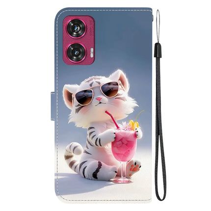 For Motorola Edge 50 Fusion 5G Case Pattern Printing Anti-Drop Leather Flip Wallet Phone Cover with Lanyard