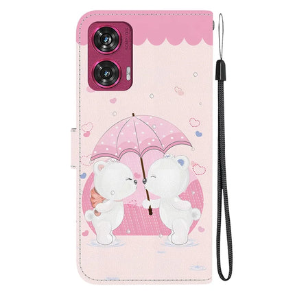 For Motorola Edge 50 Fusion 5G Case Pattern Printing Anti-Drop Leather Flip Wallet Phone Cover with Lanyard
