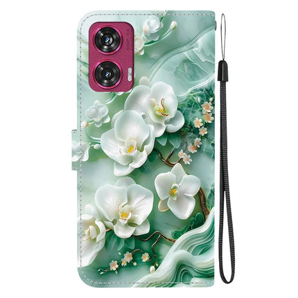 For Motorola Edge 50 Fusion 5G Case Pattern Printing Anti-Drop Leather Flip Wallet Phone Cover with Lanyard