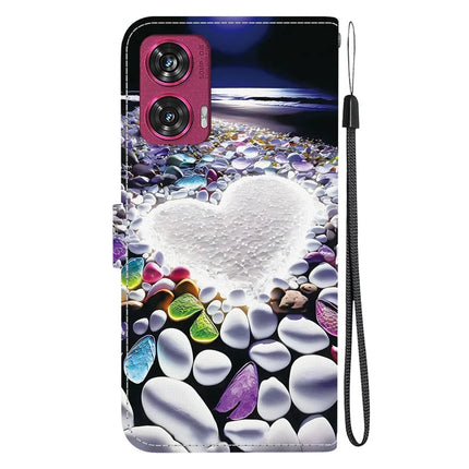 For Motorola Edge 50 Fusion 5G Case Pattern Printing Anti-Drop Leather Flip Wallet Phone Cover with Lanyard