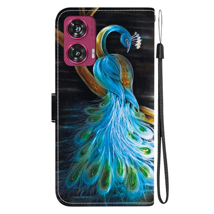 For Motorola Edge 50 Fusion 5G Case Pattern Printing Anti-Drop Leather Flip Wallet Phone Cover with Lanyard