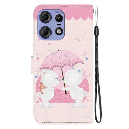 For Motorola Edge 50 Pro 5G Case Pattern Printing Anti-Drop Leather Flip Wallet Phone Cover with Lanyard