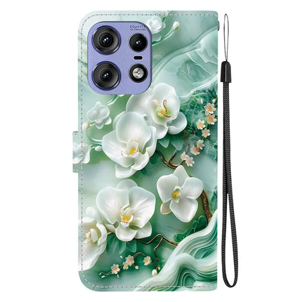 For Motorola Edge 50 Pro 5G Case Pattern Printing Anti-Drop Leather Flip Wallet Phone Cover with Lanyard