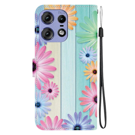 For Motorola Edge 50 Pro 5G Case Pattern Printing Anti-Drop Leather Flip Wallet Phone Cover with Lanyard