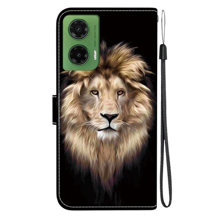 For Motorola Moto G35 5G Case Pattern Printing Anti-Drop Leather Flip Wallet Phone Cover with Lanyard