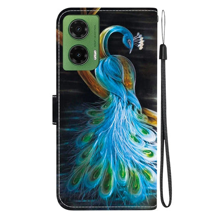 For Motorola Moto G35 5G Case Pattern Printing Anti-Drop Leather Flip Wallet Phone Cover with Lanyard