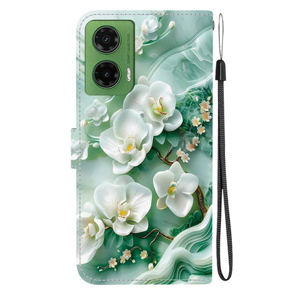 For Motorola Moto G35 5G Case Pattern Printing Anti-Drop Leather Flip Wallet Phone Cover with Lanyard