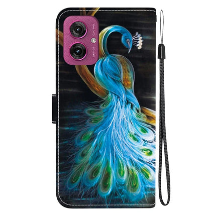 For Motorola Moto G55 5G Case Pattern Printing Anti-Drop Leather Flip Wallet Phone Cover with Lanyard