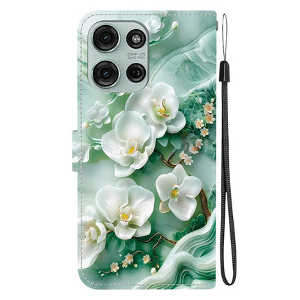 For Motorola Moto G75 5G Case Pattern Printing Anti-Drop Leather Flip Wallet Phone Cover with Lanyard