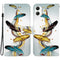 For Samsung Galaxy A06 Case Pattern Printing Anti-Drop Leather Flip Wallet Phone Cover with Lanyard - Golden Butterfly Feather