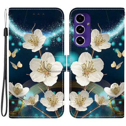 For Samsung Galaxy A16 5G  /  4G Case Pattern Printing Anti-Drop Leather Flip Wallet Phone Cover with Lanyard - Magnolia