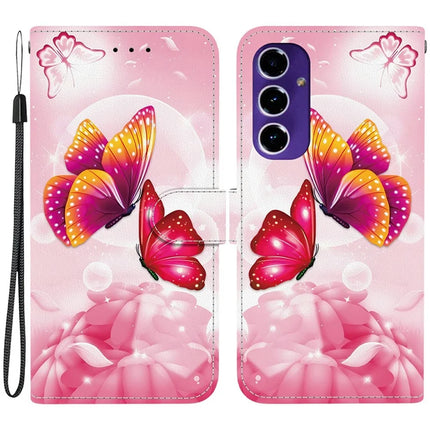 For Samsung Galaxy A16 5G  /  4G Case Pattern Printing Anti-Drop Leather Flip Wallet Phone Cover with Lanyard - Pink Butterfly