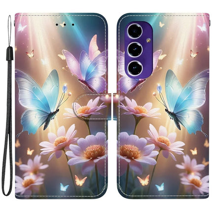 For Samsung Galaxy A16 5G  /  4G Case Pattern Printing Anti-Drop Leather Flip Wallet Phone Cover with Lanyard - Butterfly Floral