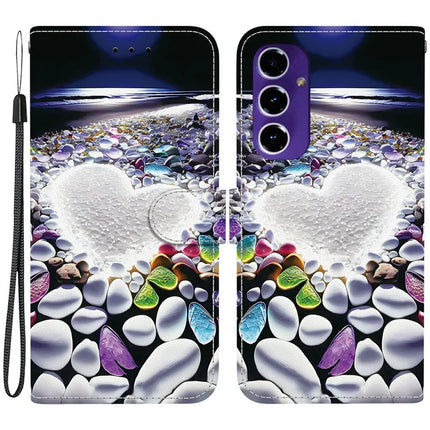 For Samsung Galaxy A16 5G  /  4G Case Pattern Printing Anti-Drop Leather Flip Wallet Phone Cover with Lanyard - Heart Shape