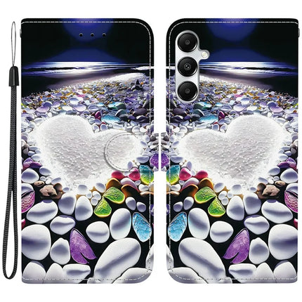 For Samsung Galaxy A35 5G Case Pattern Printing Anti-Drop Leather Flip Wallet Phone Cover with Lanyard - Heart Shape