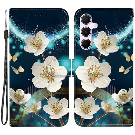 For Samsung Galaxy A55 5G Case Pattern Printing Anti-Drop Leather Flip Wallet Phone Cover with Lanyard - Magnolia