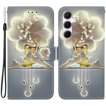 For Samsung Galaxy A55 5G Case Pattern Printing Anti-Drop Leather Flip Wallet Phone Cover with Lanyard - Sika Deer