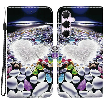 For Samsung Galaxy A55 5G Case Pattern Printing Anti-Drop Leather Flip Wallet Phone Cover with Lanyard - Heart Shape