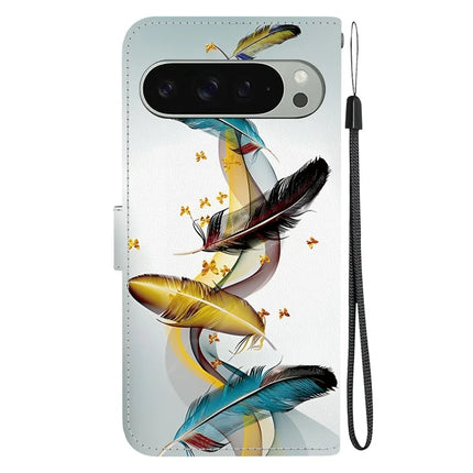 For Google Pixel 9 Pro  /  Pixel 9 Case Pattern Printing Anti-Drop Leather Flip Wallet Phone Cover with Lanyard