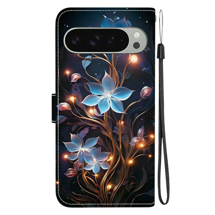 For Google Pixel 9 Pro  /  Pixel 9 Case Pattern Printing Anti-Drop Leather Flip Wallet Phone Cover with Lanyard