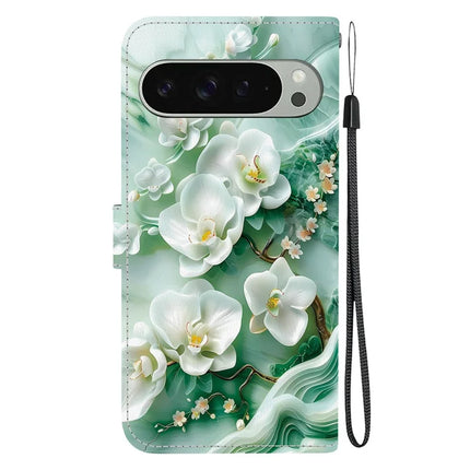 For Google Pixel 9 Pro  /  Pixel 9 Case Pattern Printing Anti-Drop Leather Flip Wallet Phone Cover with Lanyard