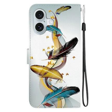 For iPhone 16 Case Pattern Printing Anti-Drop Leather Flip Wallet Phone Cover with Lanyard