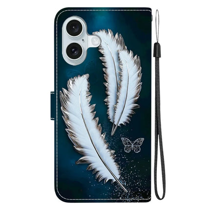 For iPhone 16 Case Pattern Printing Anti-Drop Leather Flip Wallet Phone Cover with Lanyard