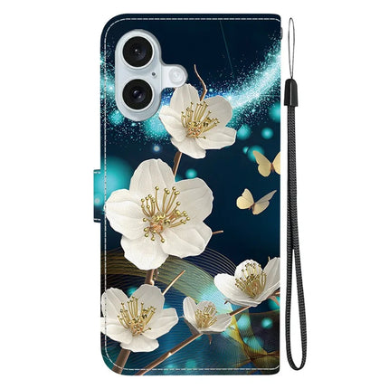 For iPhone 16 Case Pattern Printing Anti-Drop Leather Flip Wallet Phone Cover with Lanyard