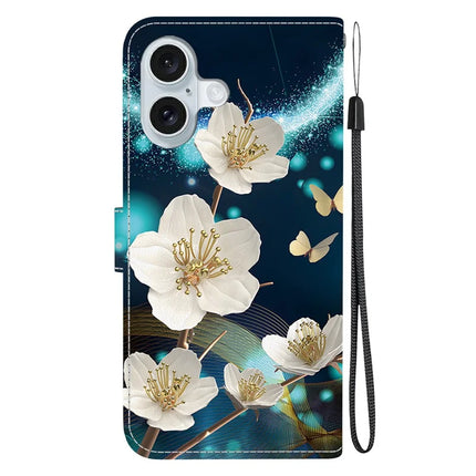 For iPhone 16 Plus Case Pattern Printing Anti-Drop Leather Flip Wallet Phone Cover with Lanyard