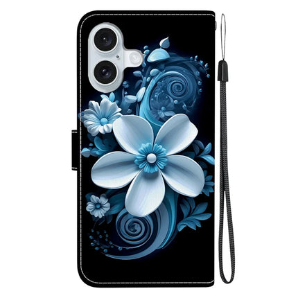 For iPhone 16 Plus Case Pattern Printing Anti-Drop Leather Flip Wallet Phone Cover with Lanyard