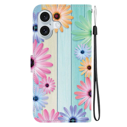 For iPhone 16 Plus Case Pattern Printing Anti-Drop Leather Flip Wallet Phone Cover with Lanyard