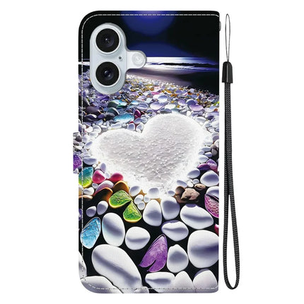 For iPhone 16 Plus Case Pattern Printing Anti-Drop Leather Flip Wallet Phone Cover with Lanyard