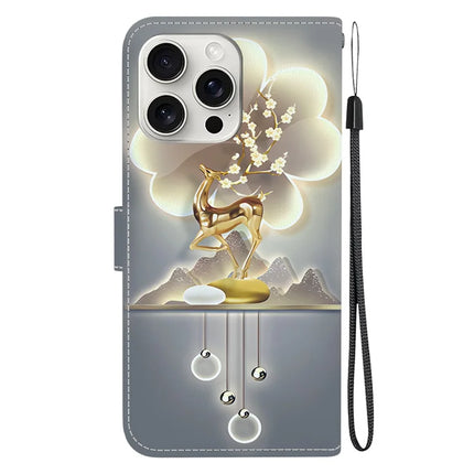 For iPhone 16 Pro Max Case Pattern Printing Anti-Drop Leather Flip Wallet Phone Cover with Lanyard