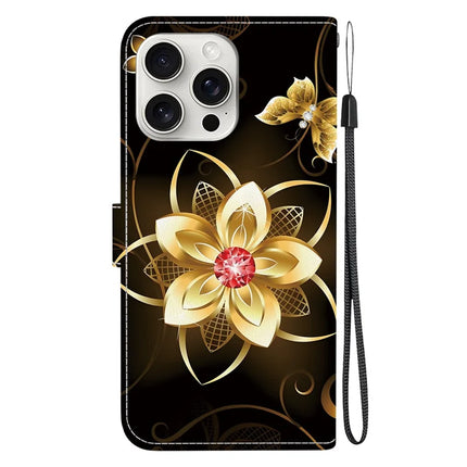 For iPhone 16 Pro Max Case Pattern Printing Anti-Drop Leather Flip Wallet Phone Cover with Lanyard