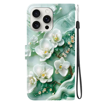 For iPhone 16 Pro Max Case Pattern Printing Anti-Drop Leather Flip Wallet Phone Cover with Lanyard