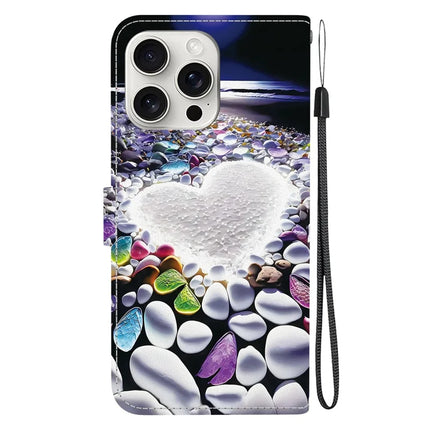 For iPhone 16 Pro Max Case Pattern Printing Anti-Drop Leather Flip Wallet Phone Cover with Lanyard