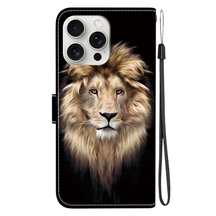 For iPhone 16 Pro Max Case Pattern Printing Anti-Drop Leather Flip Wallet Phone Cover with Lanyard