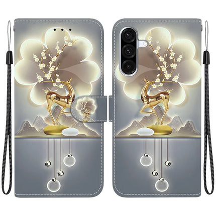 For Samsung Galaxy A56 5G  /  A36 5G Case Pattern Printing Anti-Drop Leather Flip Wallet Phone Cover with Lanyard - Sika Deer
