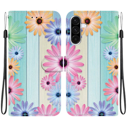 For Samsung Galaxy A56 5G  /  A36 5G Case Pattern Printing Anti-Drop Leather Flip Wallet Phone Cover with Lanyard - Sunflower