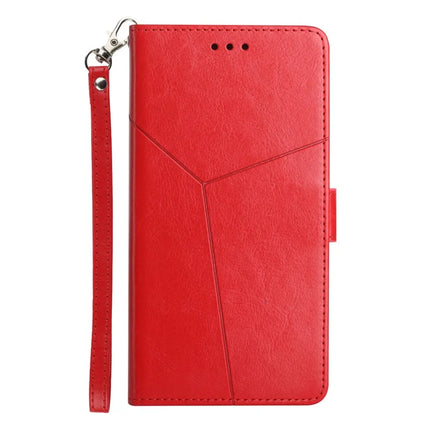 For Motorola Moto G15 4G Case Y Shaped Lines Imprint Leather Phone Cover