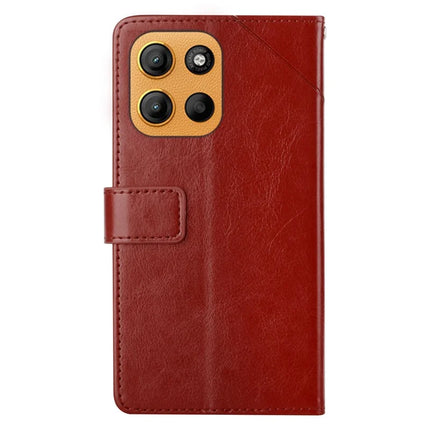For Motorola Moto G15 4G Case Y Shaped Lines Imprint Leather Phone Cover
