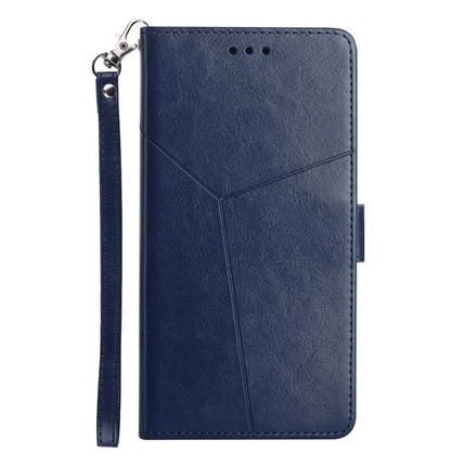 For Motorola Moto G15 4G Case Y Shaped Lines Imprint Leather Phone Cover