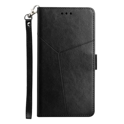 For Motorola Moto G15 4G Case Y Shaped Lines Imprint Leather Phone Cover