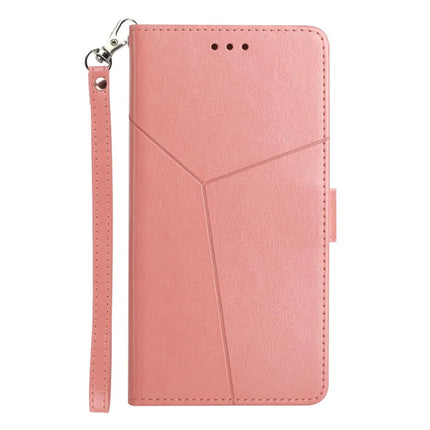 For Motorola Moto G15 4G Case Y Shaped Lines Imprint Leather Phone Cover