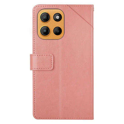 For Motorola Moto G15 4G Case Y Shaped Lines Imprint Leather Phone Cover