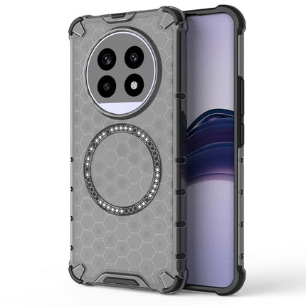 For Realme 13 Pro 5G (Global) Case Compatible with MagSafe Honeycomb Design TPU + PC Phone Cover - Grey