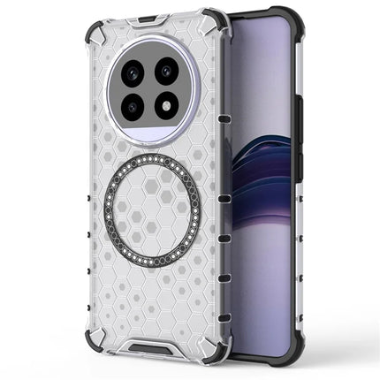 For Realme 13 Pro 5G (Global) Case Compatible with MagSafe Honeycomb Design TPU + PC Phone Cover - Transparent