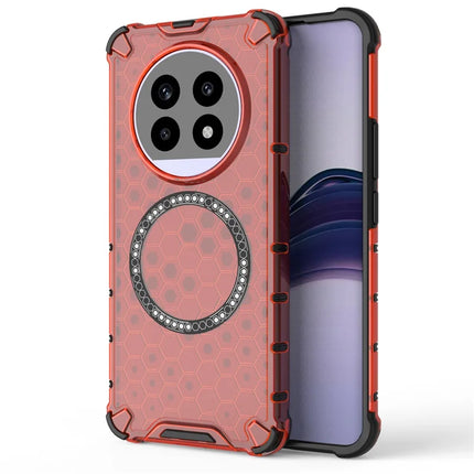 For Realme 13 Pro 5G (Global) Case Compatible with MagSafe Honeycomb Design TPU + PC Phone Cover - Red