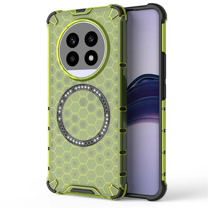 For Realme 13 Pro 5G (Global) Case Compatible with MagSafe Honeycomb Design TPU + PC Phone Cover - Green