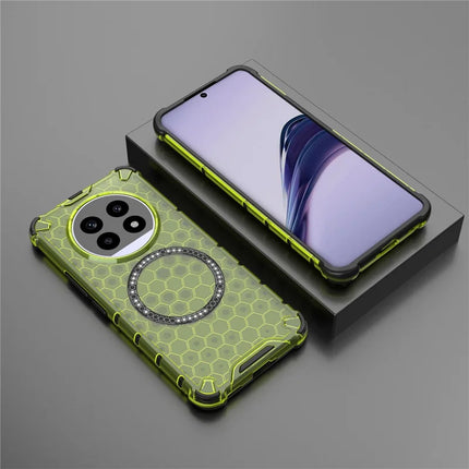 For Realme 13 Pro 5G (Global) Case Compatible with MagSafe Honeycomb Design TPU + PC Phone Cover
